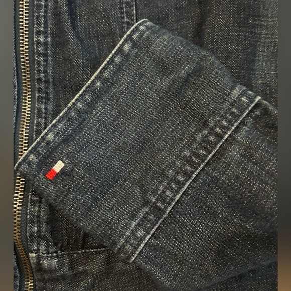Tommy Hilfiger Dark Blue Jean Jacket with Plaid Accents - Picture 2 of 15